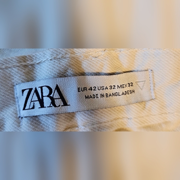 Zara Relaxed Wide Leg Jeans, White, Size 32 - Picture 4 of 7